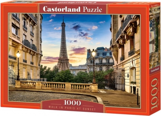 Puzzle 1000 Stücke Spaziergang in Paris bei Sonnenuntergang