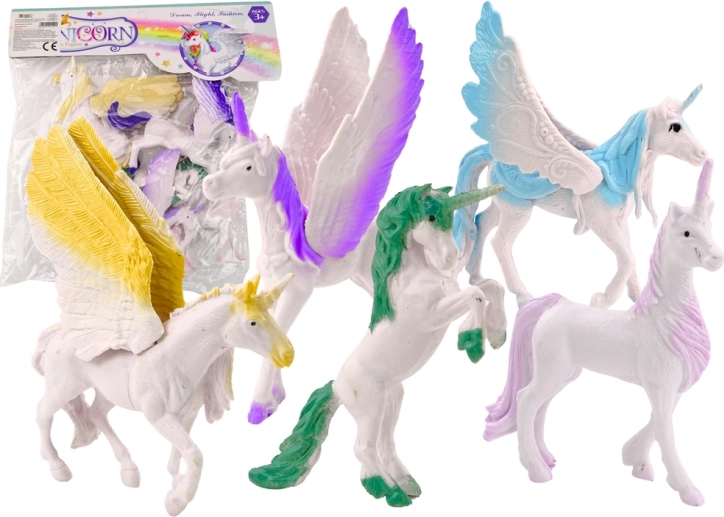 Set Figuren Einhorn Pegasus Weiß Magische Flügel