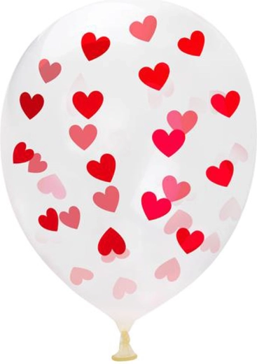 TORO Luftballons 30 cm mit Herzaufdruck, 5 Stk.
