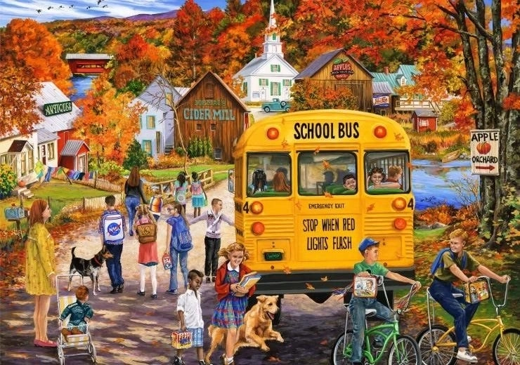 Puzzle Schulbus 2000 Teile BLUEBIRD