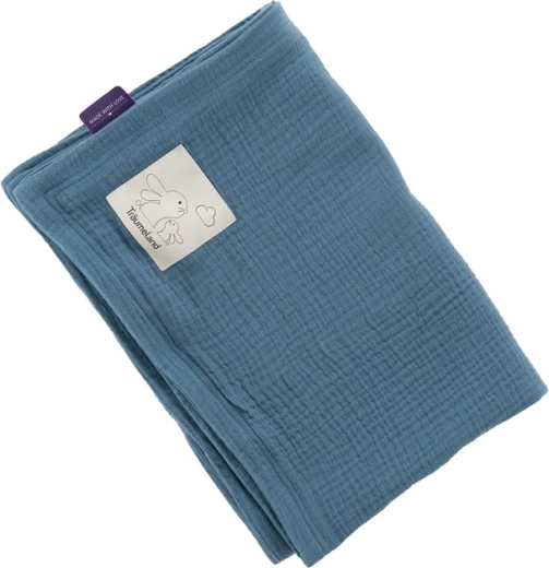 Träumeland Musselin-Decke 100 × 75 cm jeansblau