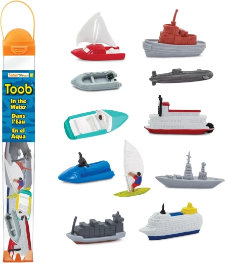 Tuba mit Mini-Modellen von Wasserfahrzeugen Safari Ltd. TOOBS