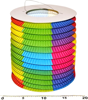 Zylindrischer Regenbogen-Lampion 15 cm