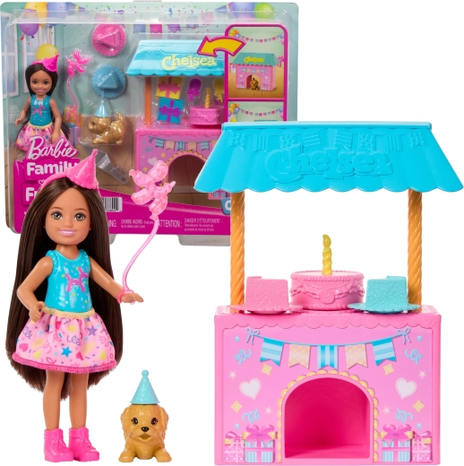 Mattel Barbie Club Chelsea Geburtstagsüberraschung – Set mit Puppe, Hündchen und Zubehör