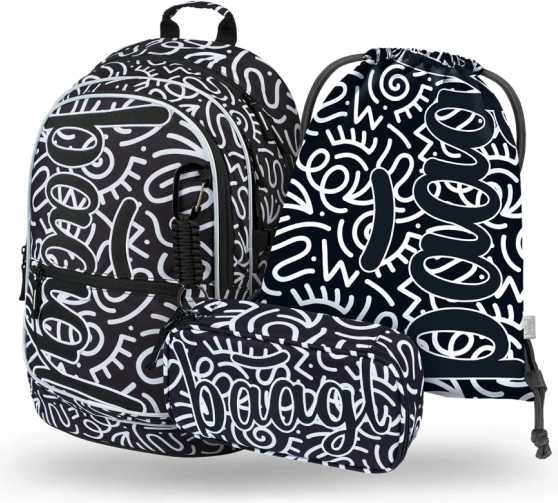 Baagl Schulset Core Element – Rucksack, Federmäppchen und Beutel