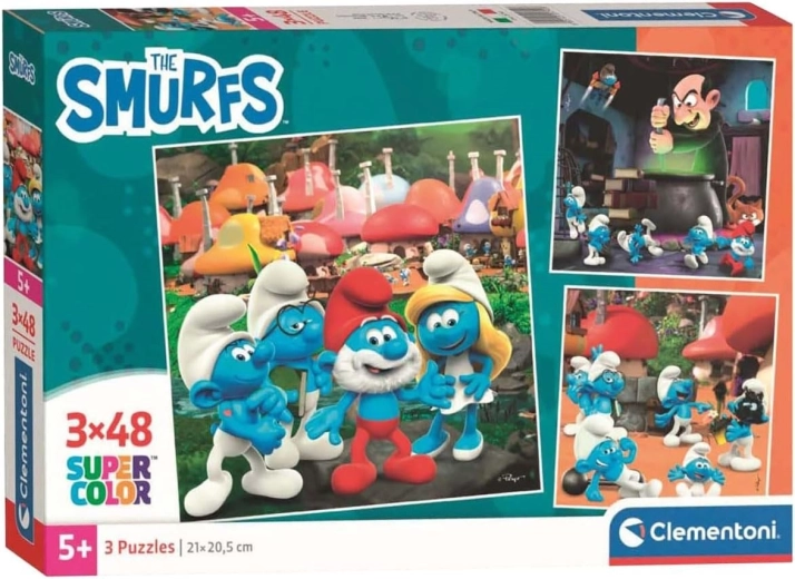 Puzzle Schlümpfe 3×48 Teile