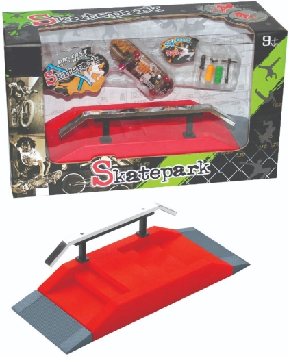 Fingerboard-Skatepark-Set mit Metallgeländer