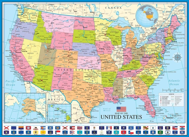 Puzzle EUROGRAPHICS Politische Karte der USA 1000 Teile