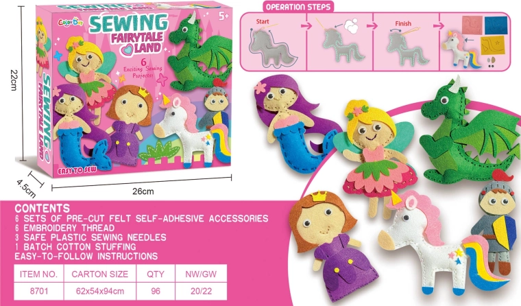 Kreativset zum Sticken von Filzfiguren – Prinzessin