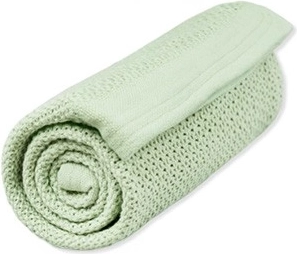 Vinter & Bloom Decke Soft Grid Organic Tender Green