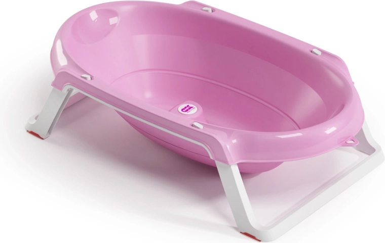 Ok Baby faltbare rutschfeste Badewanne Onda Slim, Rosa, 0–12 Monate