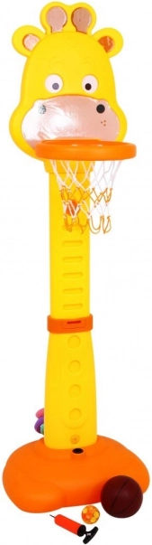 Sport-Set Giraffe 4-in-1 für Kinder 3+ – Basketball, Ringe, Pfeile mit Saugnäpfen und Größenskala