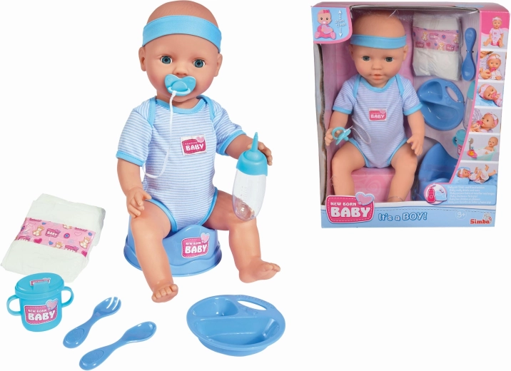Babypuppe Simba New Born Baby Junge mit Zubehör 43 cm