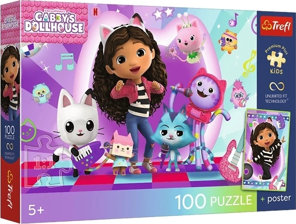 Premium-Puzzle für Kinder Gabby's Dollhouse: Bunte Katzenwelt, 100 Teile