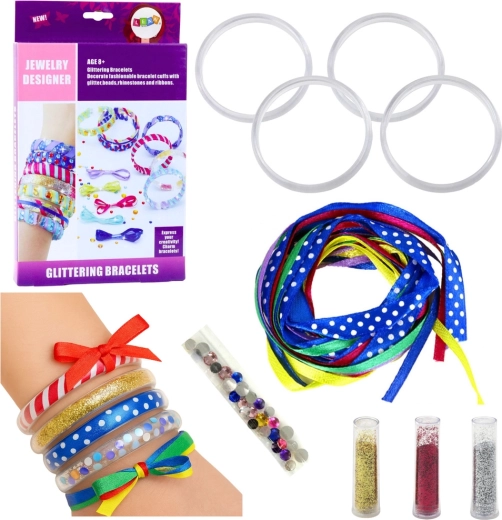 DIY-Armband-Bastelset mit Glitzer und Bändern