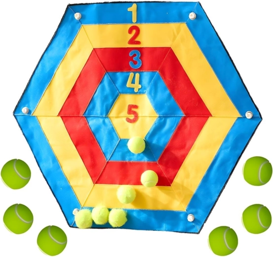 Masterkidz sechseckige Zielscheibe mit Klett für Werfen und Zahlenlernen