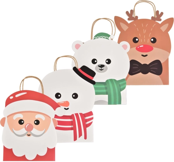 Papier-Weihnachtsgeschenktüte für Kinder 18 × 10 × 23 cm (4 Motive)