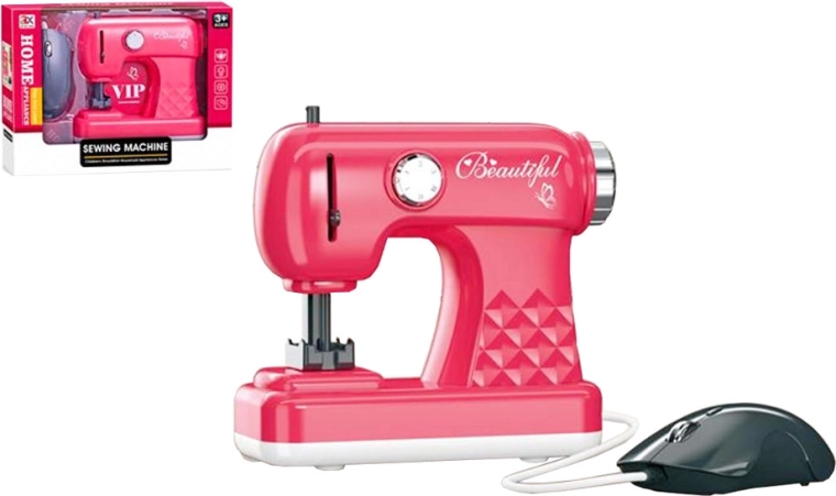 Rosa Nähmaschine für Kinder mit Licht