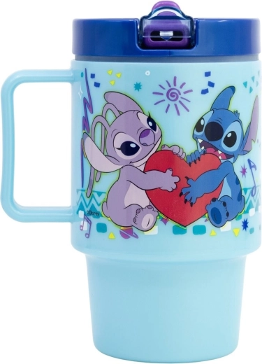Plastikbecher mit Trinkaufsatz 530 ml STITCH