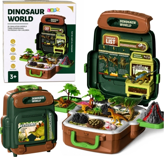 Welt der Dinosaurier – tragbarer Rucksack-Koffer mit Figuren und Lernkarten (30 Teile)