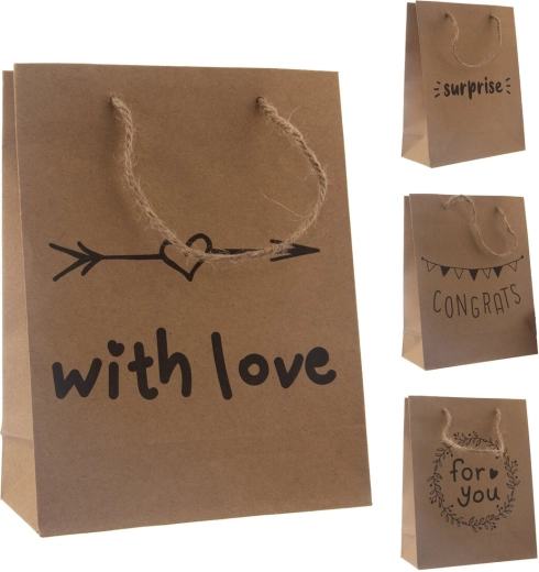 Geschenktüte Congrats braun 18 × 10 × 23 cm