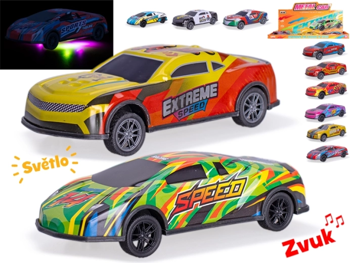 Metall-Rennauto 12,5 cm mit Licht und Sound, Rückzugantrieb