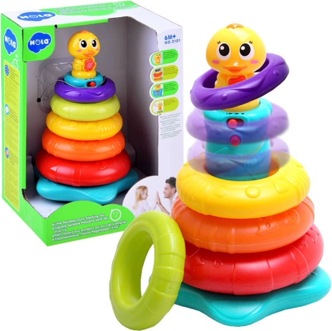 Interaktive Stapelpyramide mit Entchen, spielt und leuchtet