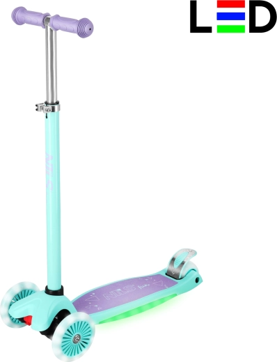 Kinder-Dreirad-Roller mit LED-Lichtern NILS Fun HLB1310 lila