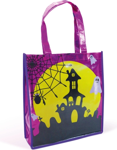 Halloween-Geschenktüte mit Burgmotiv, lila
