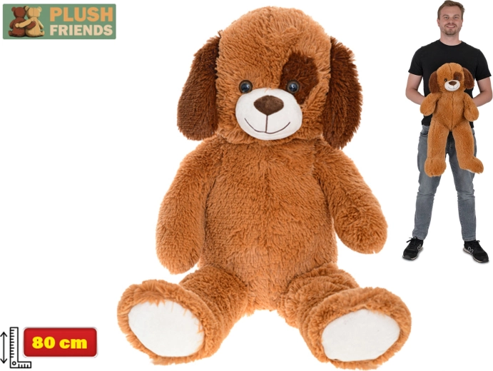 Plush Friends großer Plüschhund 80 cm dunkelbraun