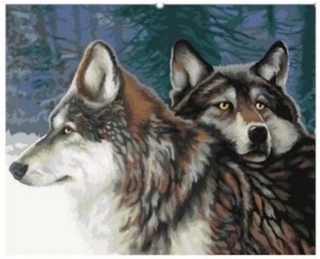 Malen nach Zahlen Wölfe im Wald 40 × 50 cm