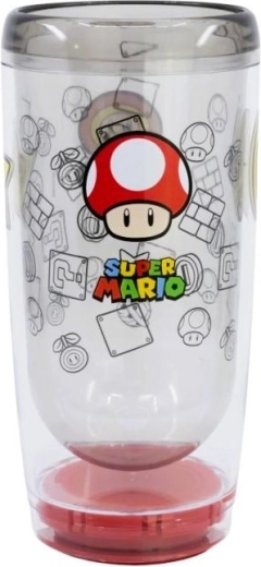 Stor doppelwandiger Becher Super Mario mit Smartgrip gegen Umkippen – 1 Stück