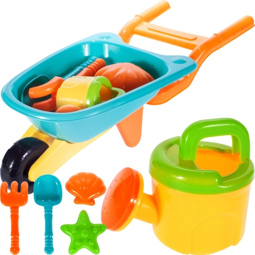 Schubkarre mit Sandspielzeug-Zubehör
