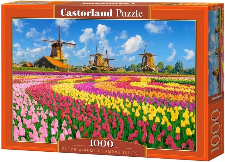 Castorland Puzzle Holländische Windmühlen zwischen Tulpen 1000 Teile