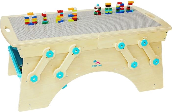 2Kids Toys Spieltisch für Bausteine mit Stauraum