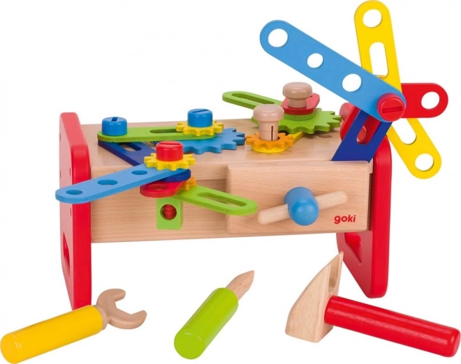 Bunte Werkstatt mit Bausteinen Goki