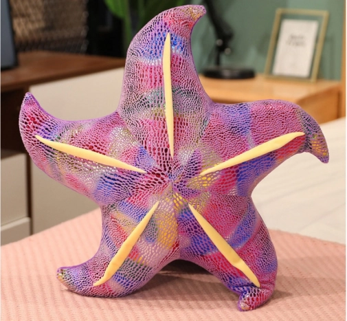 Plüschiger lila Seestern – Kissen 45 cm