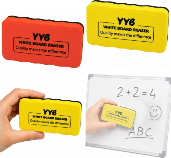 Magnetischer Tafelwischer für Whiteboard aus Schaumstoff und Filz gelb 10,5 cm – 1 Stück