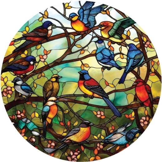 Rundes Puzzle Glasfenster Waldchor 570 Teile