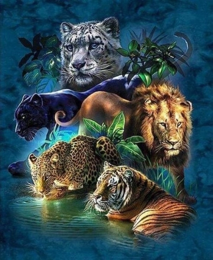 Diamantmalerei Safari-Tiere 30 × 40 cm