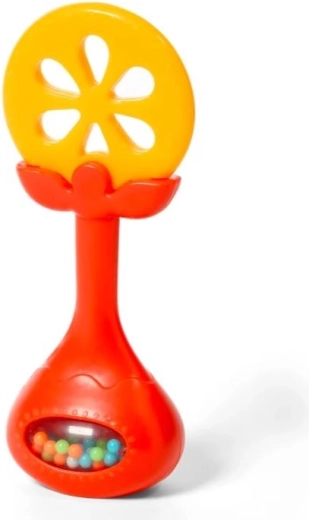 BabyOno Lern-Beißring mit Rassel Orange