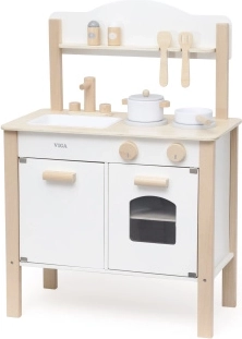Moderne Kinderküche aus Holz – Weiß
