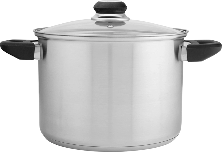 Altom design Emilio hoher Edelstahltopf 5,6 l mit Glasdeckel 22 cm