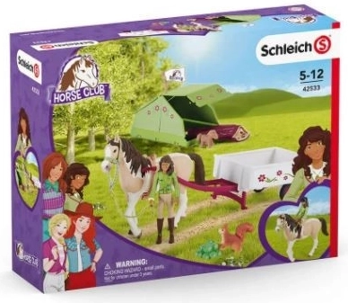 Schleich Horse Club Sarah mit Pinto-Stute und Campingausrüstung