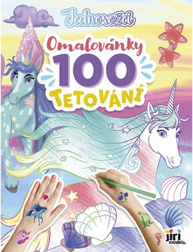 Malbuch und 100 Einhorn-Tattoos