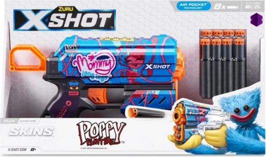 X-Shot Flux Gametime Dart-Pistole, 8 Schaumstoff-Darts