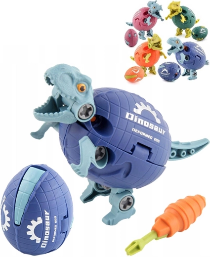 Schraub-Dinosaurier im Ei 2-in-1 mit Werkzeug – 1 Stück