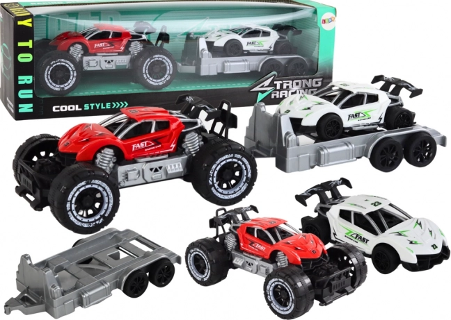 Geländewagen Rotes Set Sportwagen