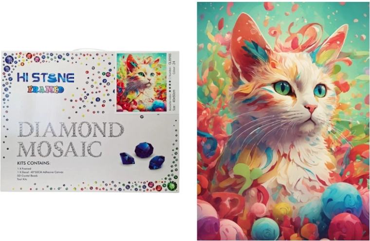 Diamant-Mosaik Katze