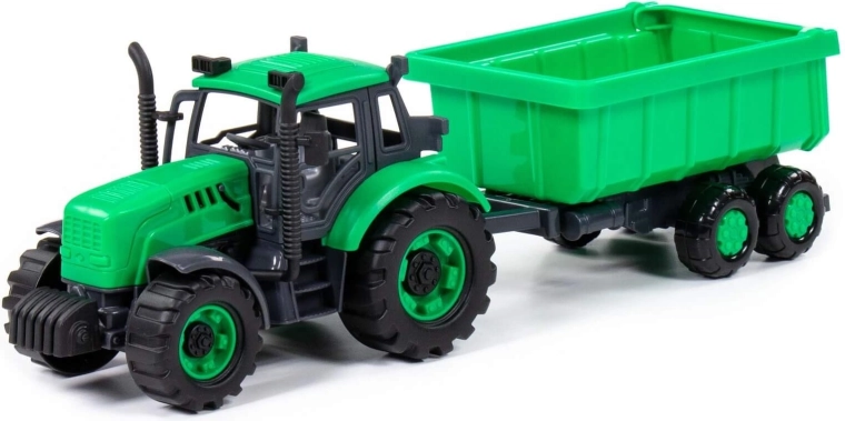 Kindertraktor Progress mit Anhänger mit Schwungradantrieb – 1 Stück
